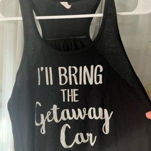 Black with silver glitter racerback tank